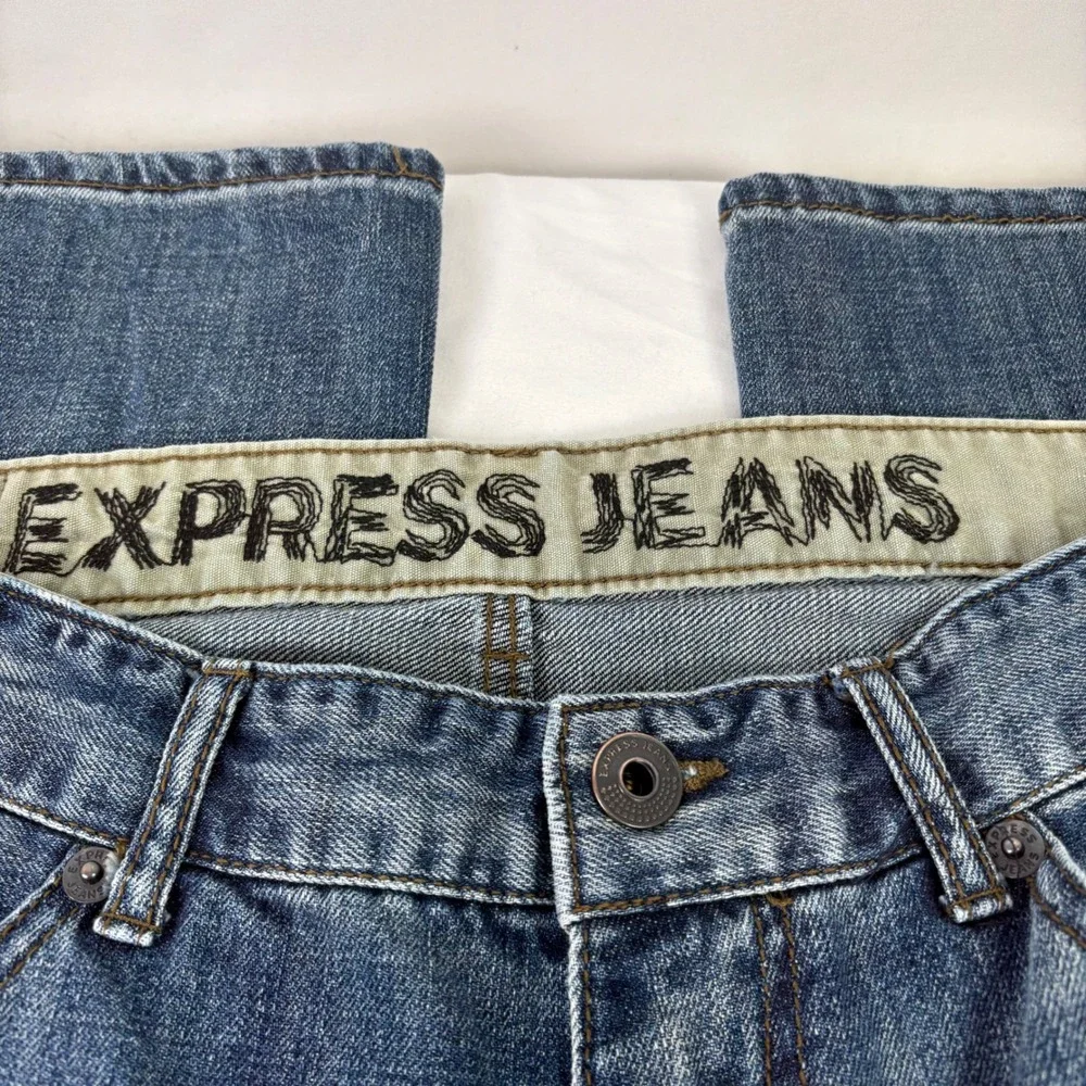 EXPRESS Mens‎ Jeans Relaxed Straight Leg Blue Wash Denim Cotton 38x30 (36x28)